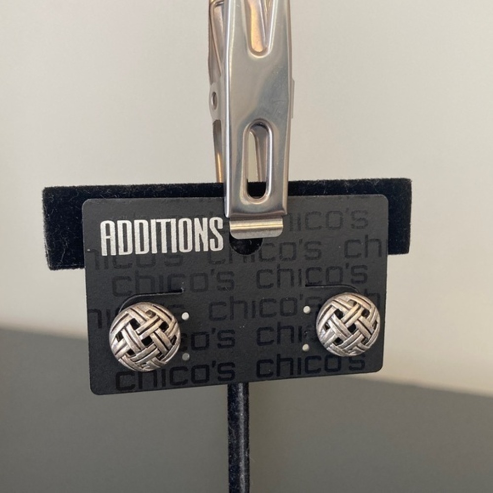 Chico's Silver Woven Earrings